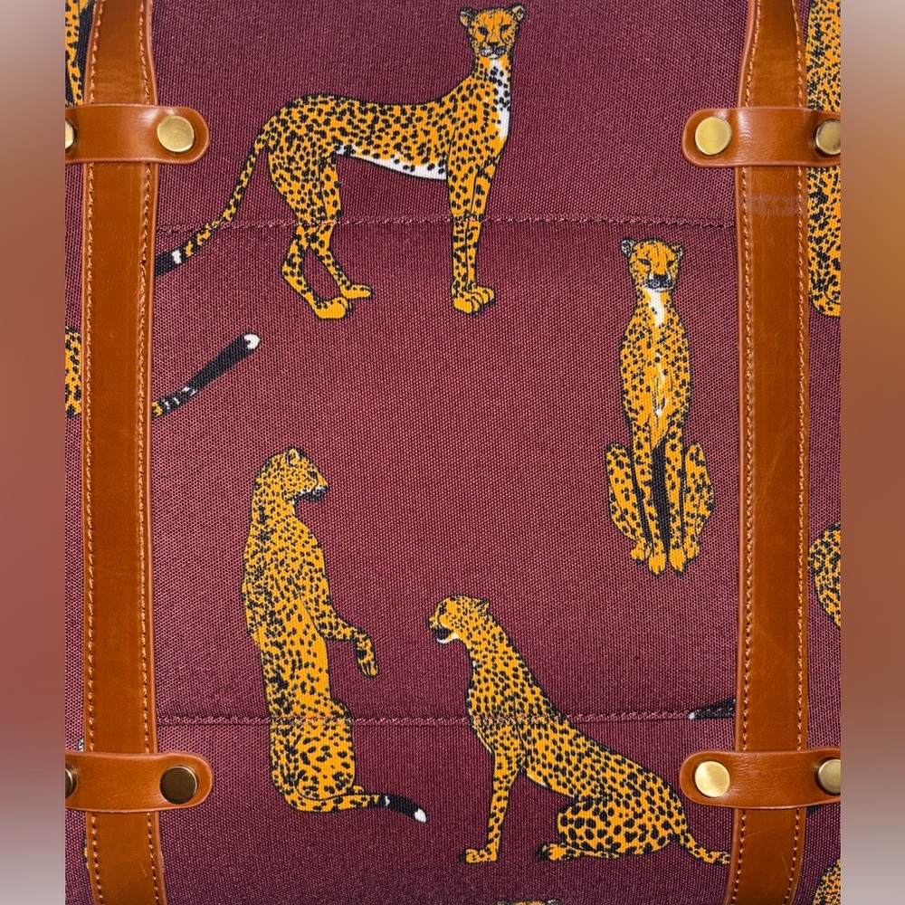 Modcloth Maroon Leopard Print Tote Bag - Picture 2 of 9